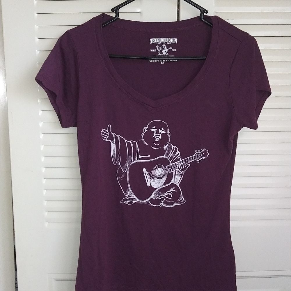 True Religion Plum color short sleeve ladies Budah tee